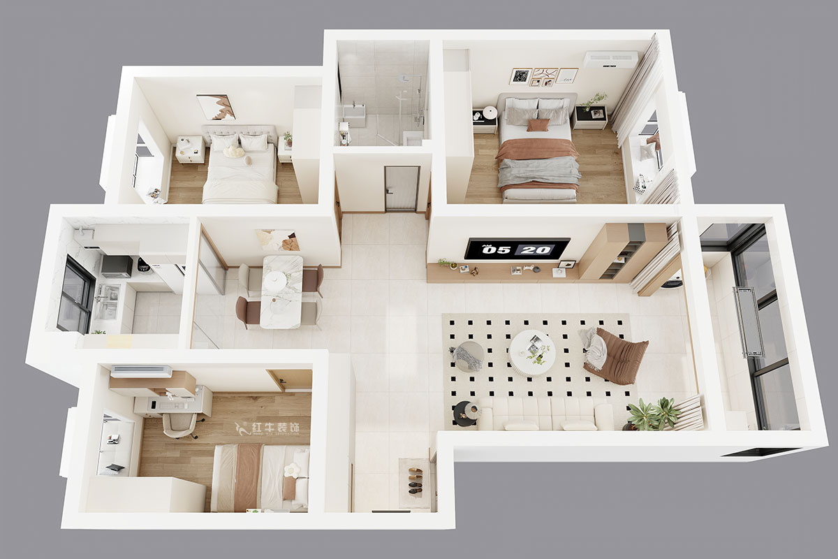 顧娟|城市綠洲花園10-3-505-108㎡-現(xiàn)代簡約風格|3室2廳1衛(wèi)|舊房裝修|定制家|全包12