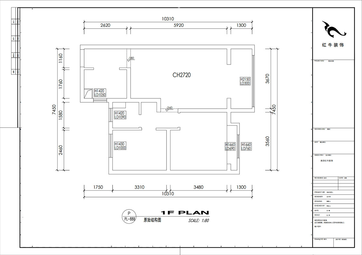 劉小勇|望江春和園8-1904-80㎡-現(xiàn)代簡約風(fēng)格|2室1廳1衛(wèi)1廚1陽臺(tái)|新房裝修|定制家|全包9萬|00_01原始結(jié)構(gòu)圖