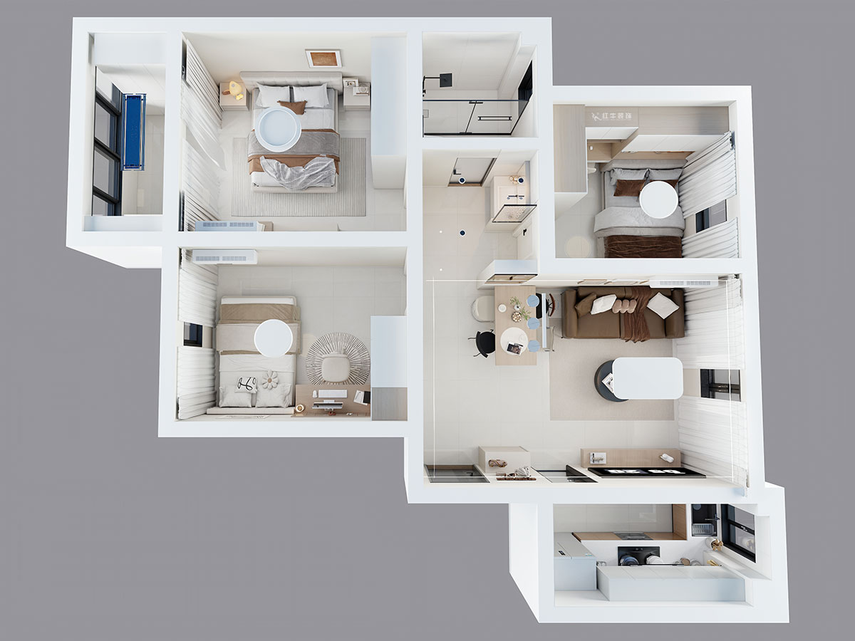 劉小芳|南灣營融康苑19-1-804-85㎡-現(xiàn)代奶油風(fēng)格|3室2廳1衛(wèi)1廚1陽臺|老房裝修|定制家|全包8