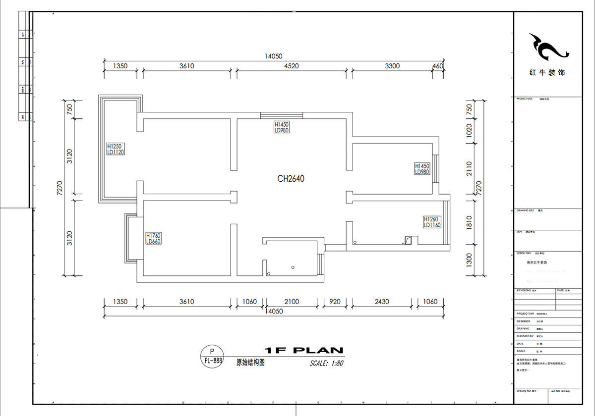 劉小勇｜銀龍花園二期122-108-90㎡-現(xiàn)代簡約風格｜3室1廳1衛(wèi)1廚1陽臺｜老房裝修｜定制家｜全包9萬｜00_01原始結(jié)構(gòu)圖